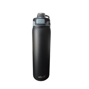 Ello Cooper 22oz Vacuum Insulated Stainless Steel Water Bottle Black Grey Lid‎